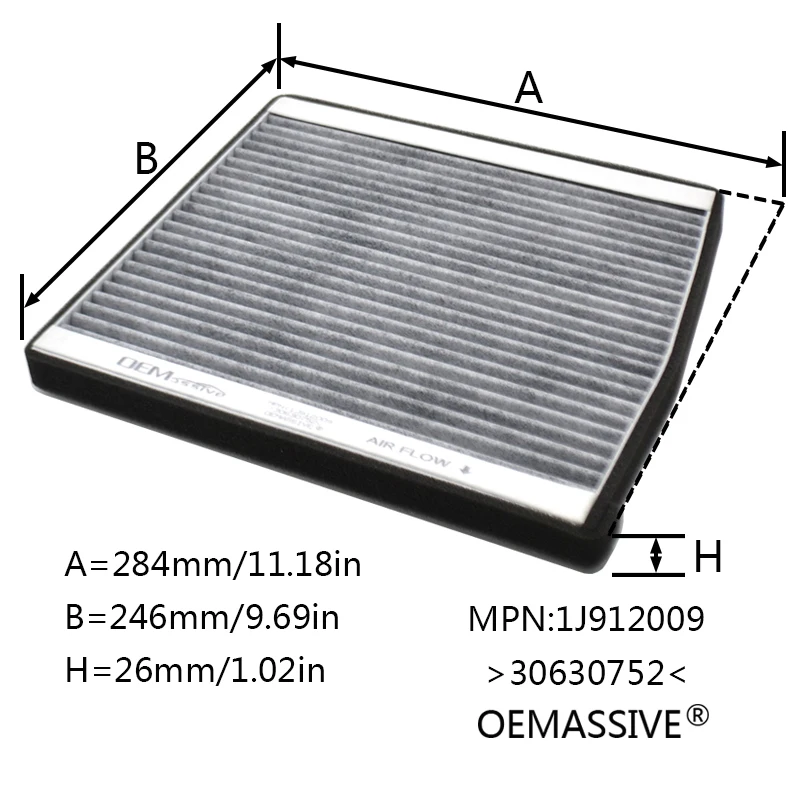 Pollen Cabin Air Filter Activated Carbon For Volvo C70 S60 S70 LS S80 TS XY V70 SW XC70 Cross Country XC90 Cars 30630752 9204626