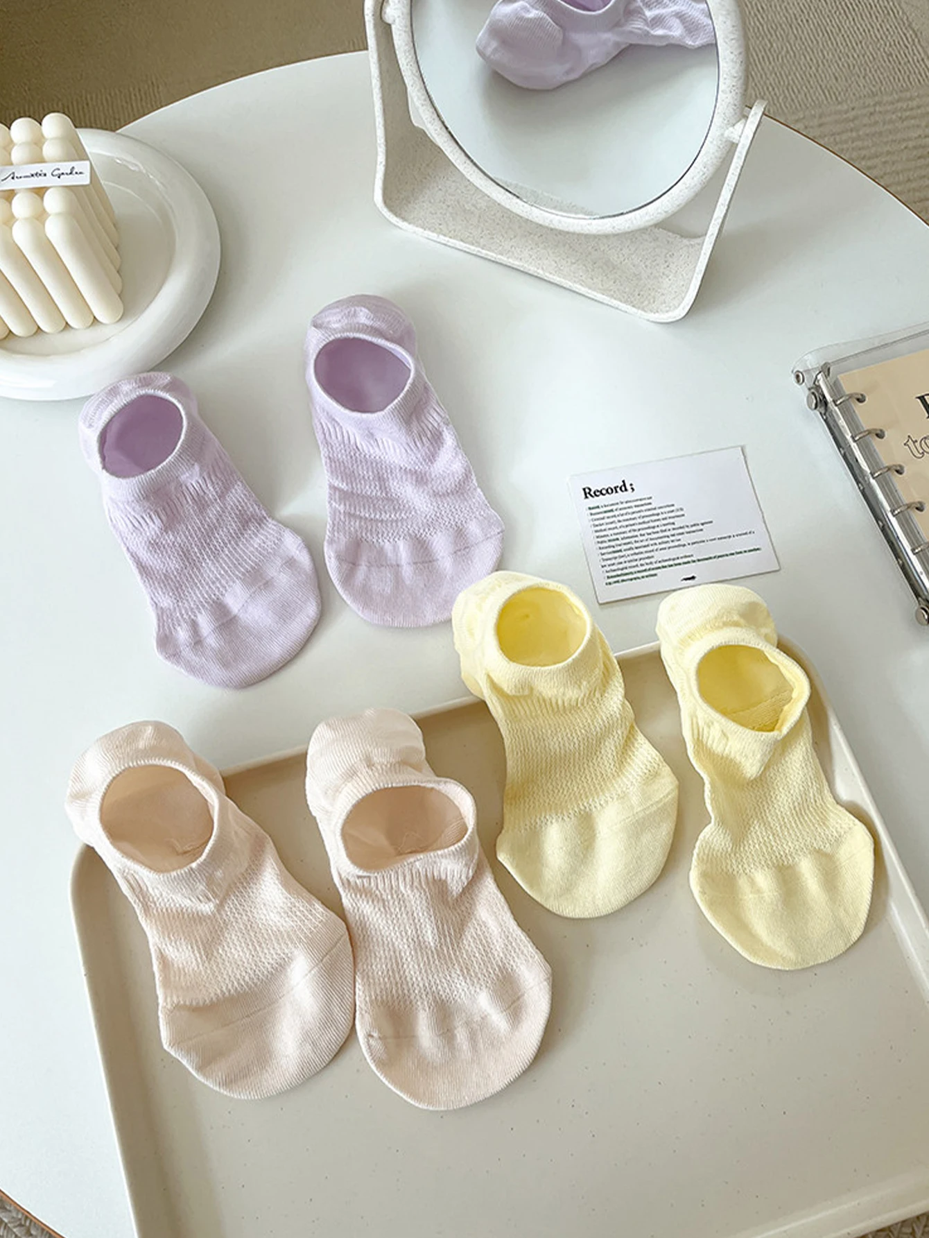 1/3/5/10/15 Pairs Random Women's Breathable Mesh Invisible Socks, Comfortable Sweat-Absorbent Casual Campus Style