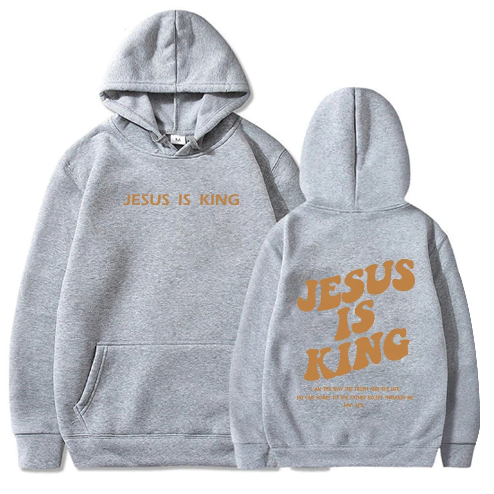 Jesus Is King Hoodie Christian Faith Sweatshirt Jesus Saves Man Woman Harajuku Pullover Tops Streetwear