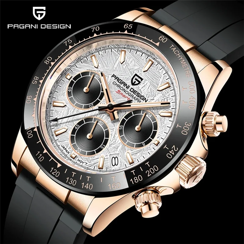 PD-1644 OS20 PAGANI DESIGN Men Sports Watch, 12MM Case 20MM Strap Waterproof Sapphire Crystal Quartz Wristwatch