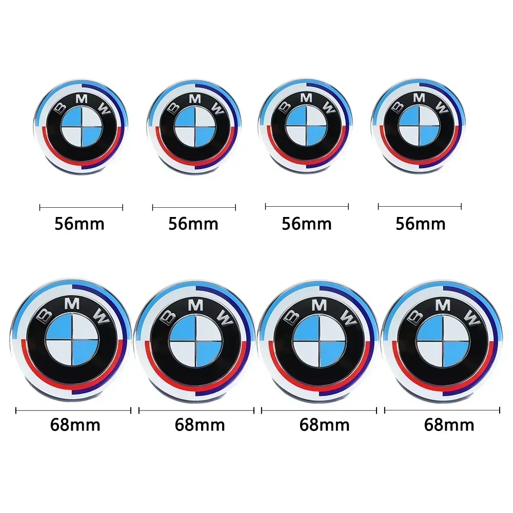 56/68mm Car Wheel Center Covers Hub Caps Auto Badge Hubcaps Decoration for BMW M3 M5 M6 X1 X3 E46 E90 E39 F10 F20 F30 G20 E60 M