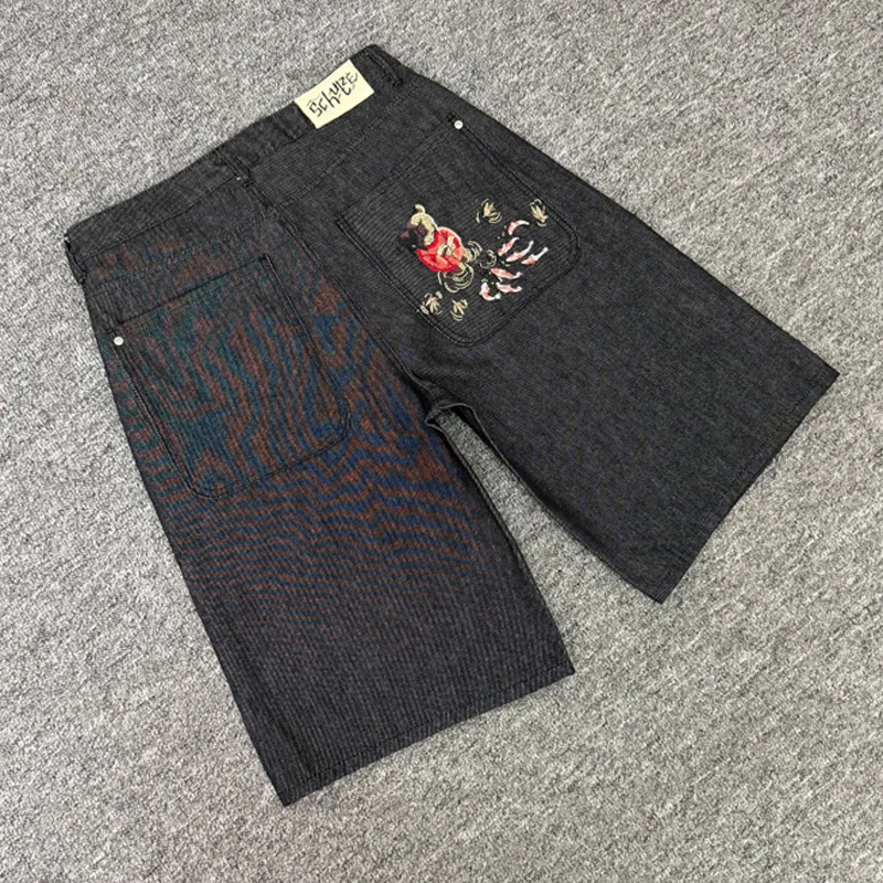 

Винтажные джинсовые шорты Derschutze с вышивкой логотипа, летняя уличная мода