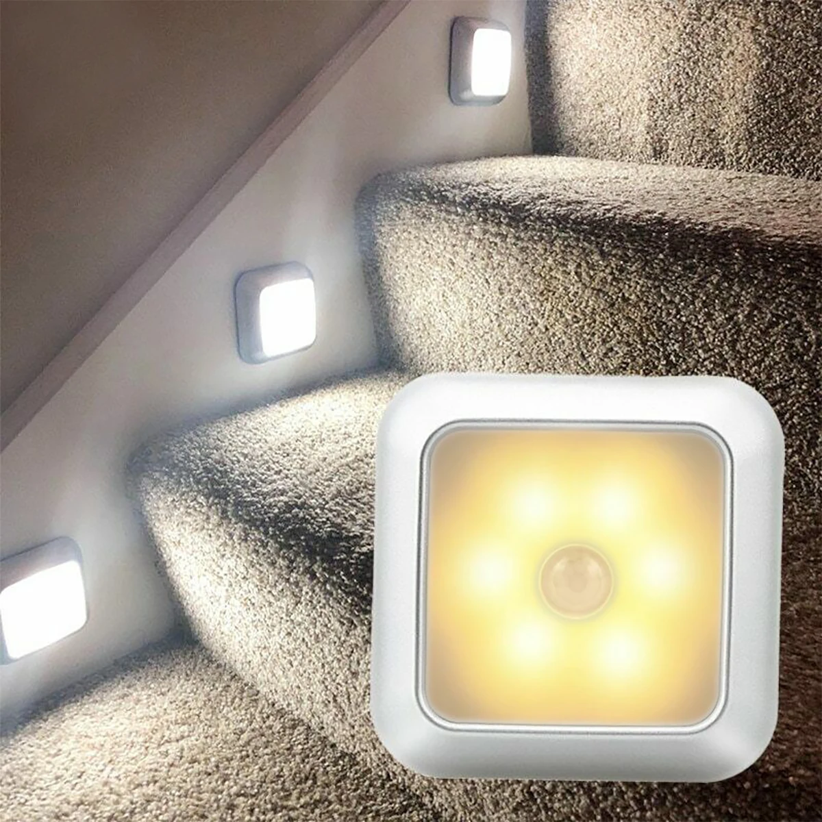 Square Motion Sensor Light, Night Light, Cabinet Light, Led Indoor Lighting, Sensor Wall Light, Cabinet Corridor Night Light, Smart Home Sensor Light