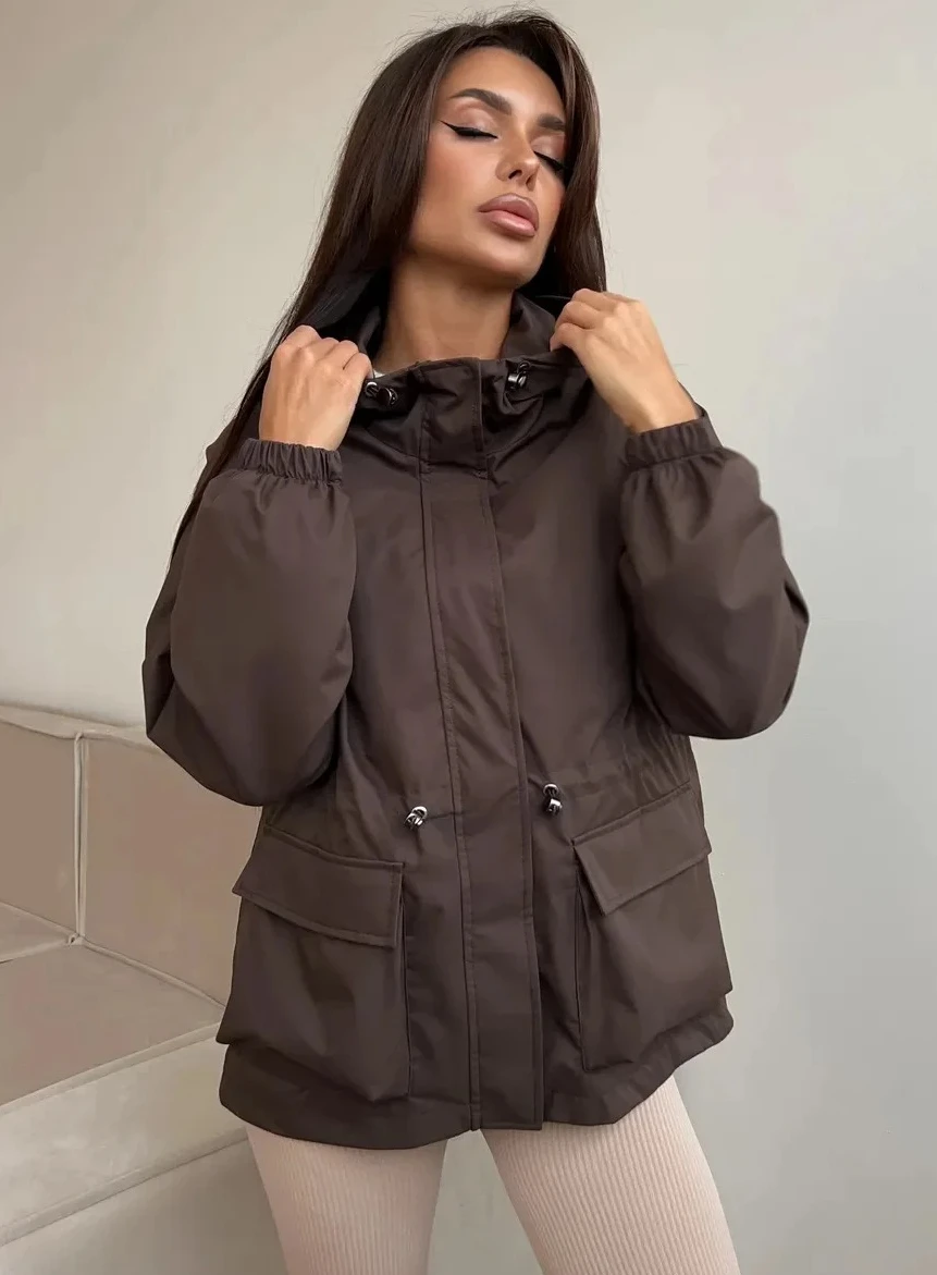 

Женские спортивные толстовки с капюшоном, куртки с длинными рукавами, повседневные пальто на молнии с завязками, куртка, женская верхняя одежда с карманами