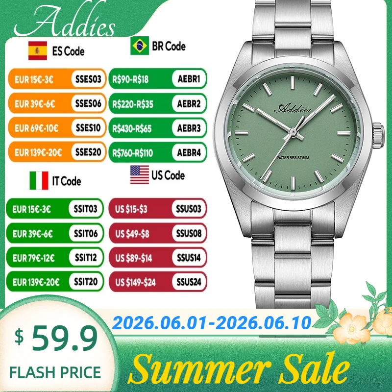 

ADDIES Japan 2035 Sapphire Glass Small Face Women's Watches BGW9 Super Luminous Minimalist Luxury Women's Quartz Wristwatches