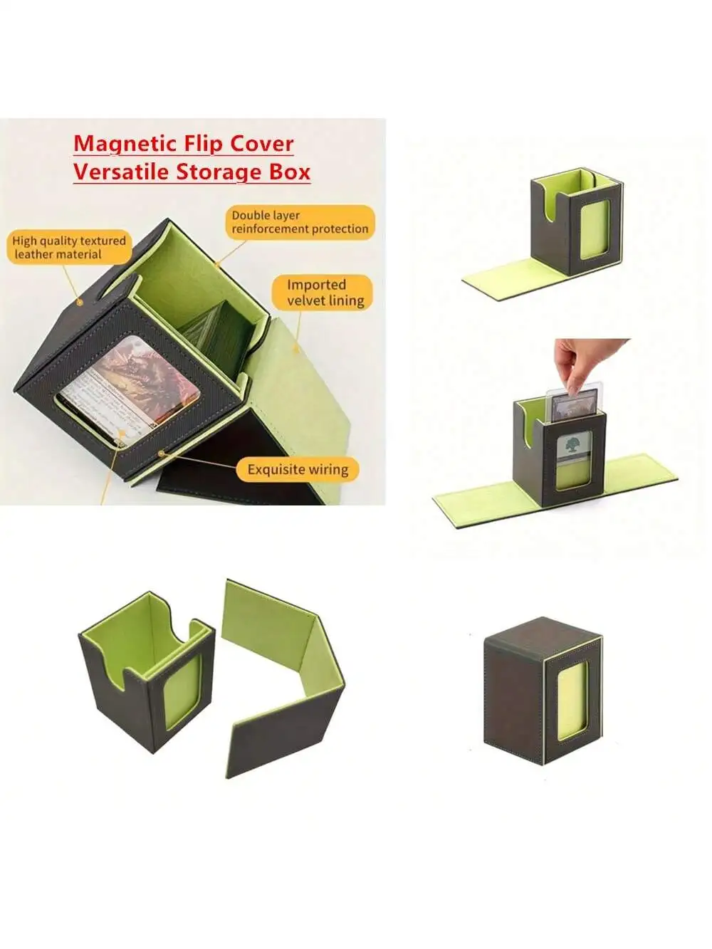 100+ Split Window Flip Cover card deck Box PU Strong Magnetic Display Card Storage Magic The Gathering Game image 2