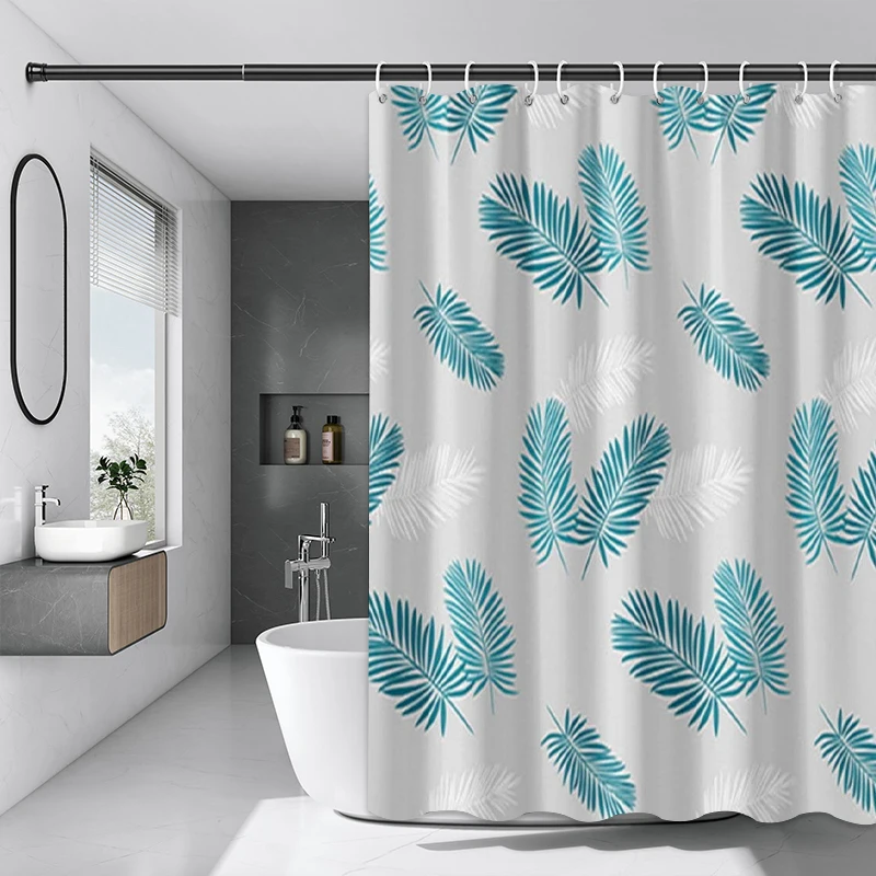 Bathroom Shower Curtain Waterproof Shower Curtain PEVA Feather Shower Curtain Modern Home Decor Translucent