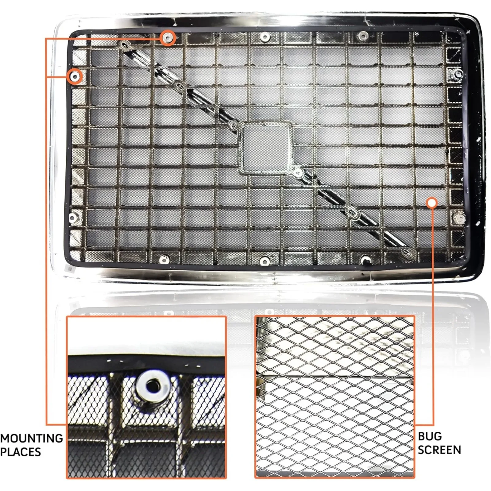 شبكة شواء كروم بديلة أمريكية لشاشة شبه فولفو VNL 2004-2017 مع شاشة حشرات وشريط (TR003)