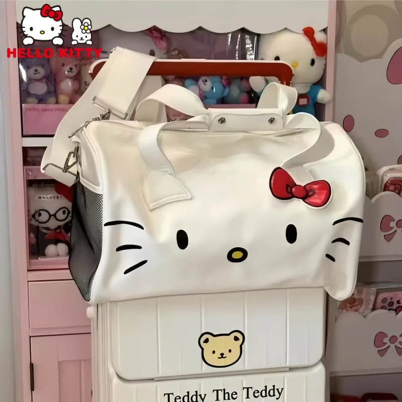 

Sanrio Hello Kitty Fitness Sports and Badminton Storage Bag Large-capacity Travel Luggage Crossbody Bag Cute Cartoon Girl Gift