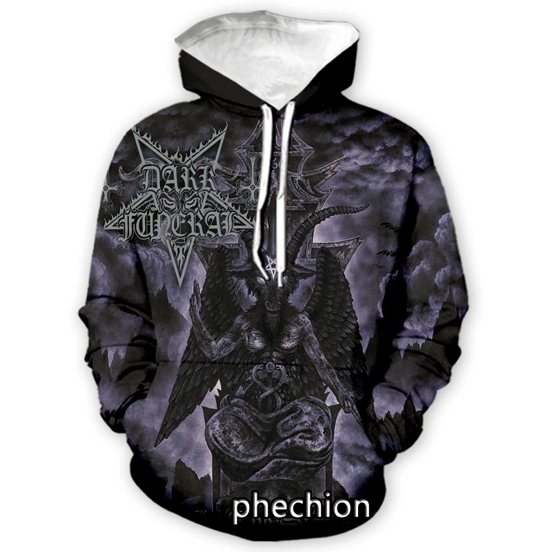 Phechion New Men/Women Dark Funeral Band 3D Print Casual Sweatshirt Men Fashion Streetwear Loose Sporting Sweatshirt D140