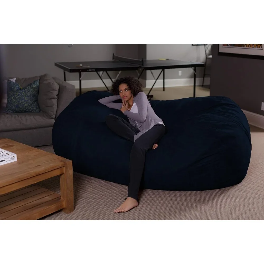 Plush Bean Bag Sofas With Super Soft Microsuede Cover - XL Memory Foam Stuffed Lounger Chairs|