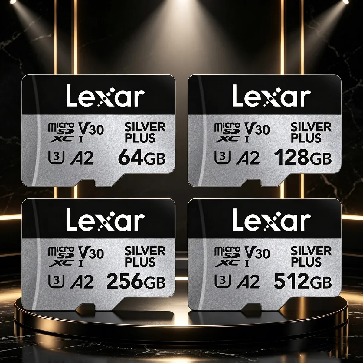 lexar-professional-silver-plus-microsdxc-tfメモリーカード-v30-a2-64gb-128gb-256gb-最大205mb-s-microsdカード-4k対応