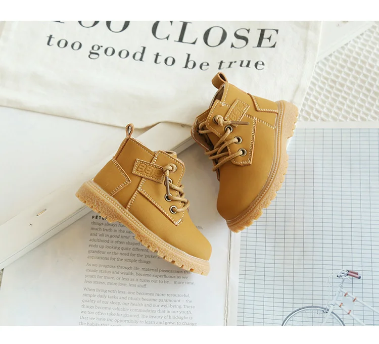 Neue Frühling/Herbst Baby Stiefel Leder Britischen Stil Jungen Mode Stiefel Gummi Sohle Zip Seite Kleinkind Mädchen Stiefeletten 15-25 – Detail 15