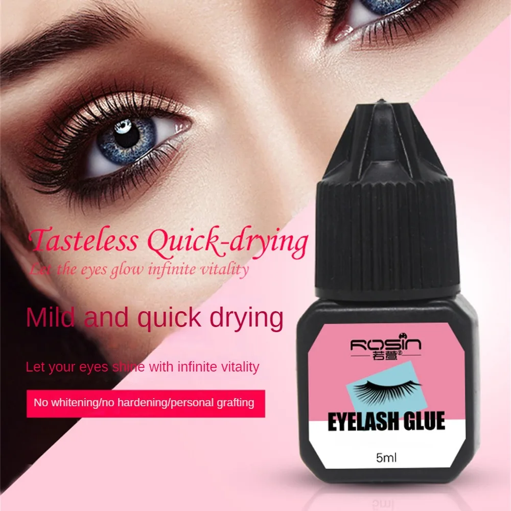 Colle Portable Rapide et Professionnelle pour Maquillage des Yeux, Faux Cils Noirs, Adhésif, Bouclés, Semi-Permanent, 5ml