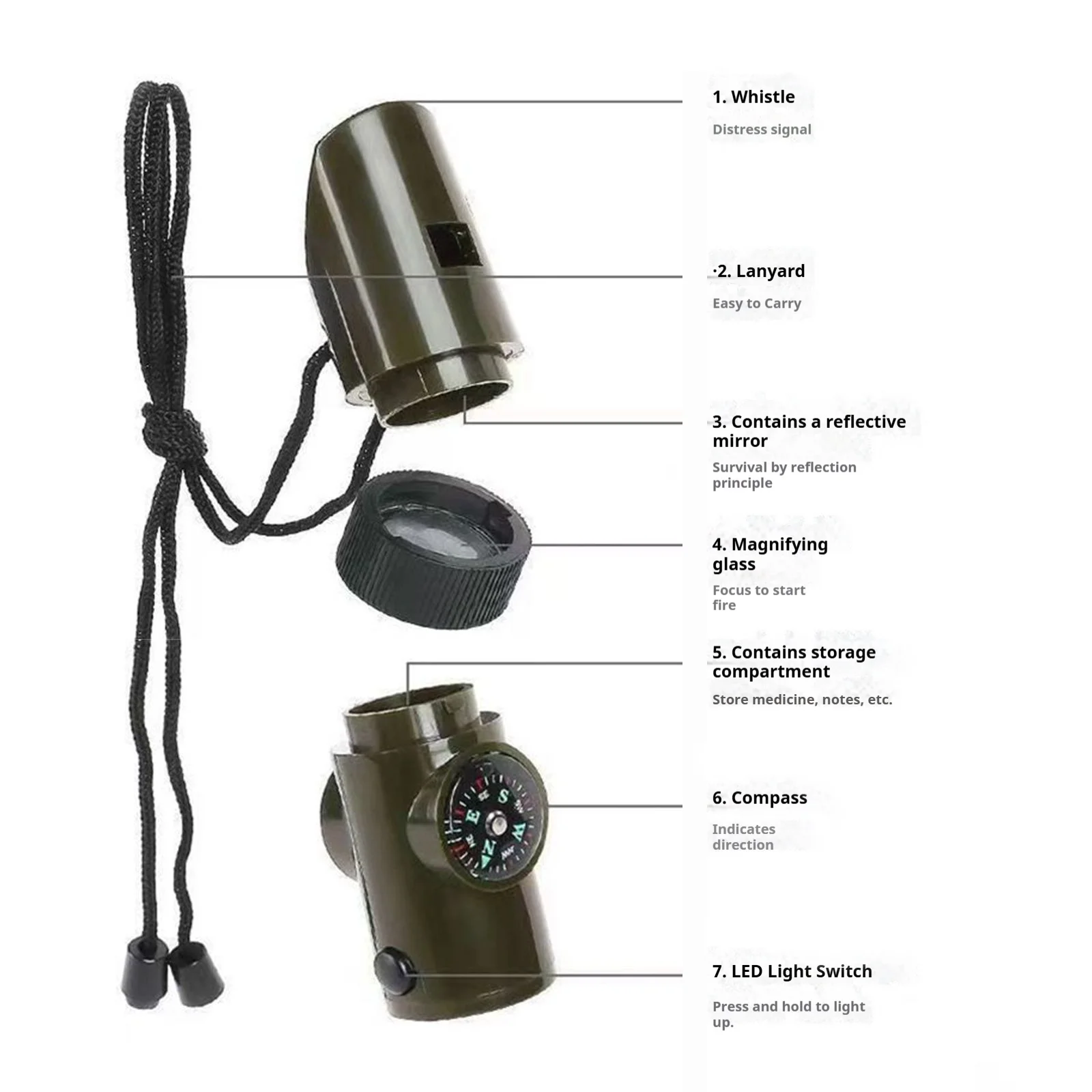 

1pc Survival Whistle Multifunctional Outdoor Pocket Whistle Camping Hiking Wild Survival Emergency Whistle Outdoor Accessories