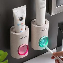 Automatic Toothpaste Dispenser Dust-proof  Toothbrush Holder Wall Mount Stand Toothpaste Squeezer Bathroom Accessories Set