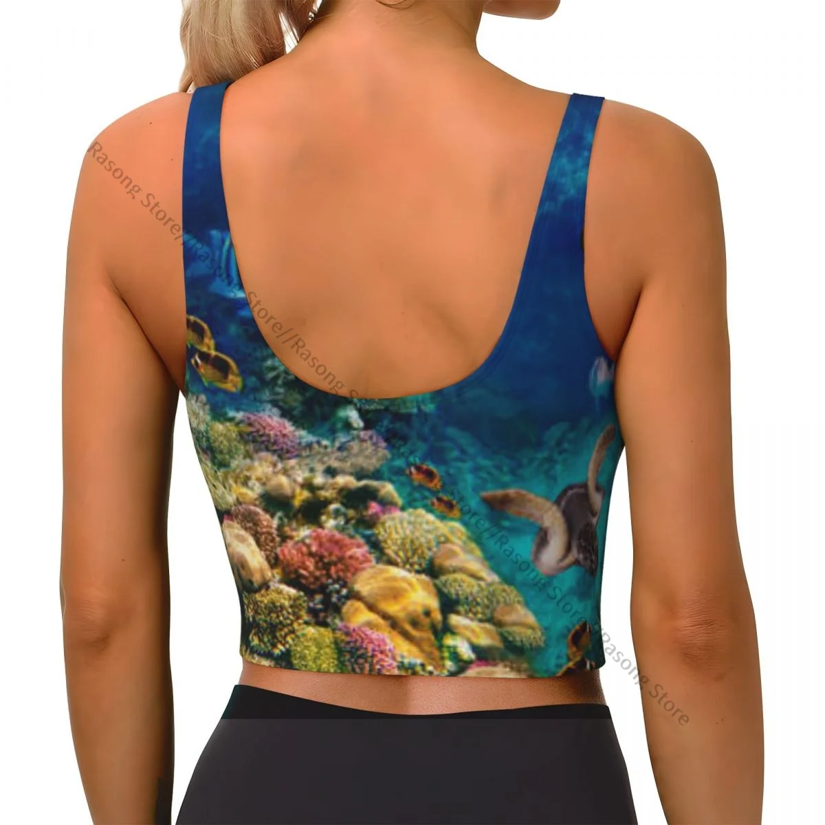 Sports Bra Women Running Yoga Clothes Vest Underwater World Coral Fishes Of Red Sea Gathering Fitness Vest