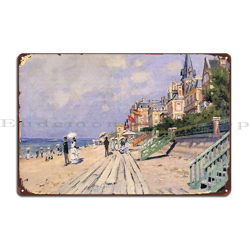 Claude Monet The Boardwalk At Trouville Metal Sign Pub Custom Club Custom Club Bar Tin Sign Poster