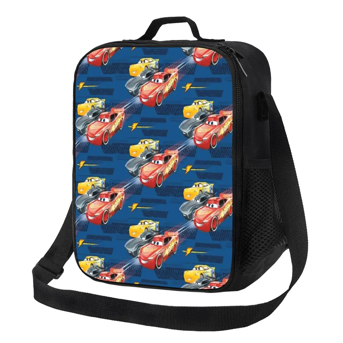 

Custom Lightning McQueen Anime Insulated Lunch Tote Bag for Women Resuable Thermal Cooler Food Bento Box Work School Travel