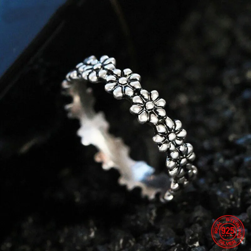 

925 Sterling Silver New Arrival Daisy Ring For Women Fashion Wedding Jewelry Gift