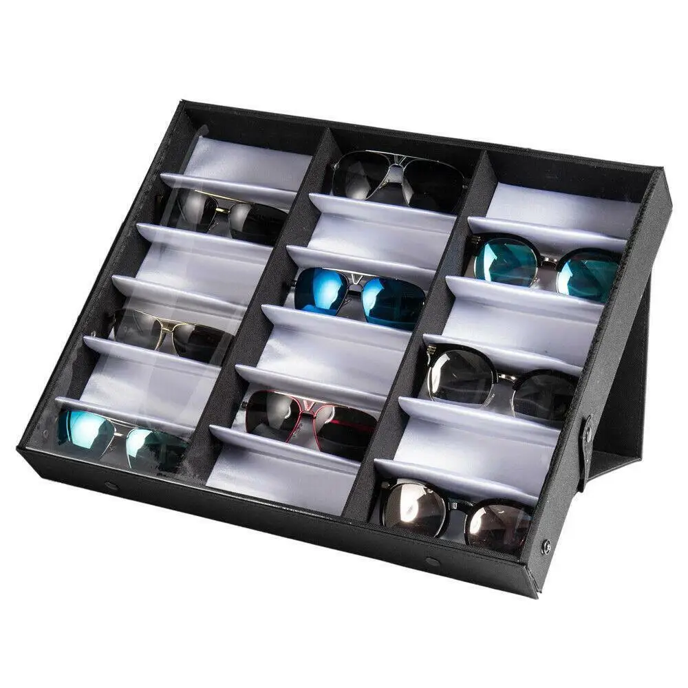 

18 slot glasses storage box rack black