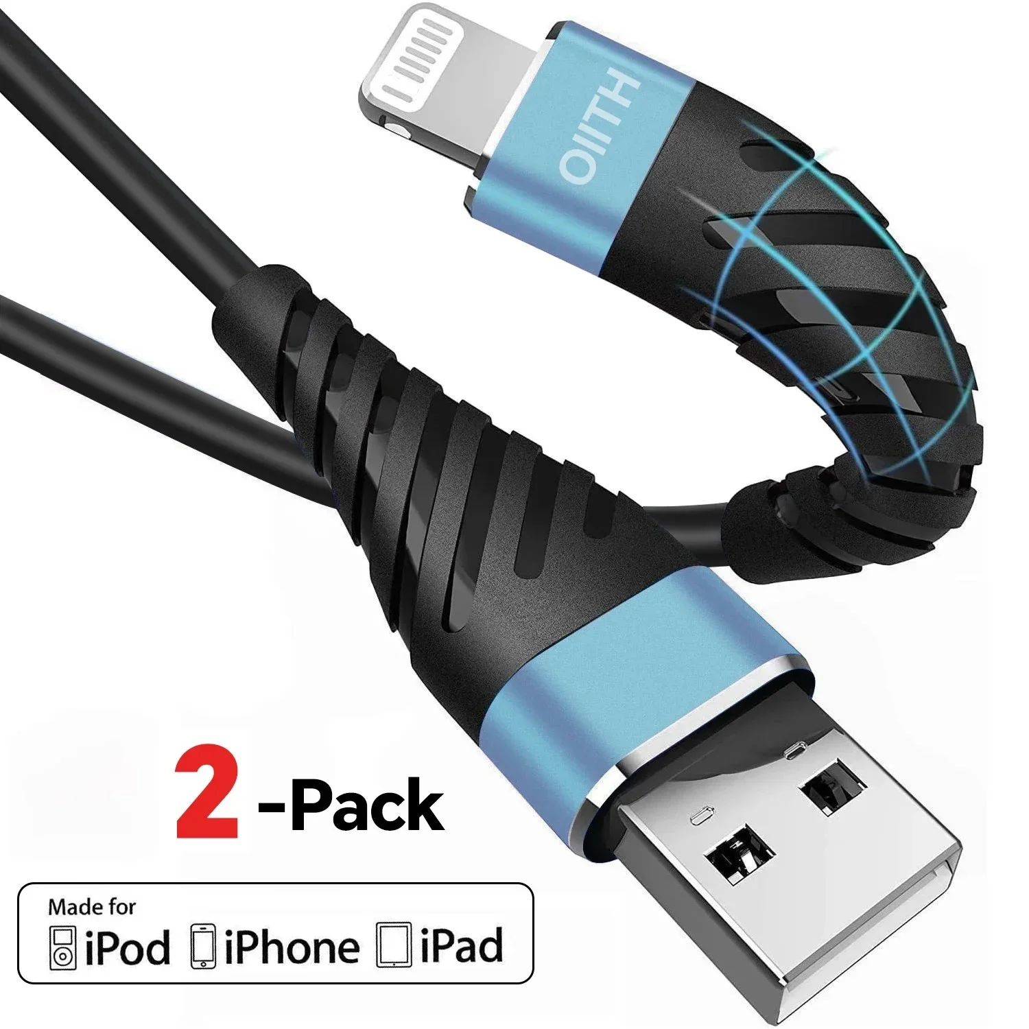 2 Pack USB Cable For iPhone 11 12 13 Pro X XS Max 6 7 8 Plus SE iPad 3A Fast Charging Cord Mobile Phone Charger Data Wire