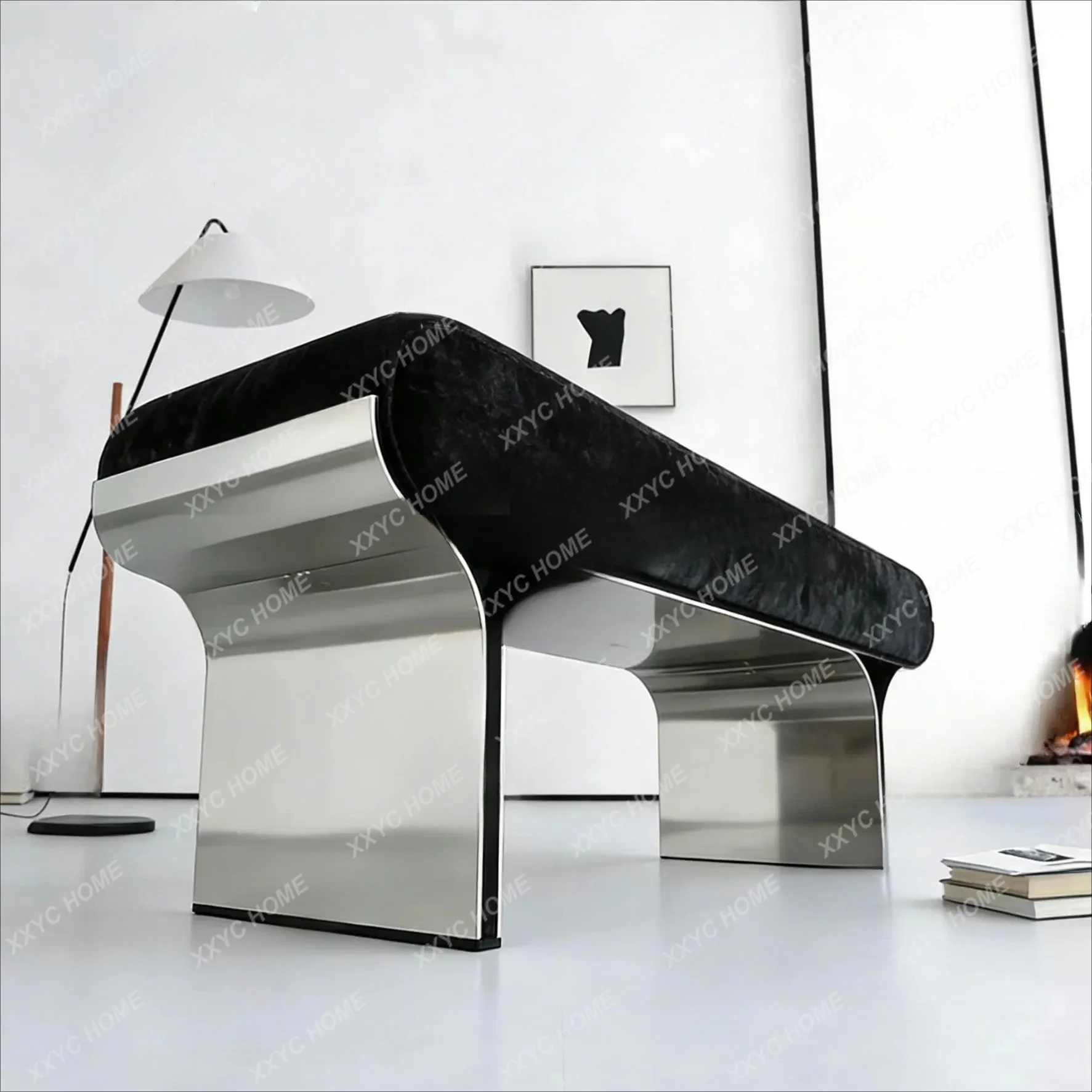 

minimalist stainless steel bench bedroom bedside stool entrance shoe changing stoolTJ