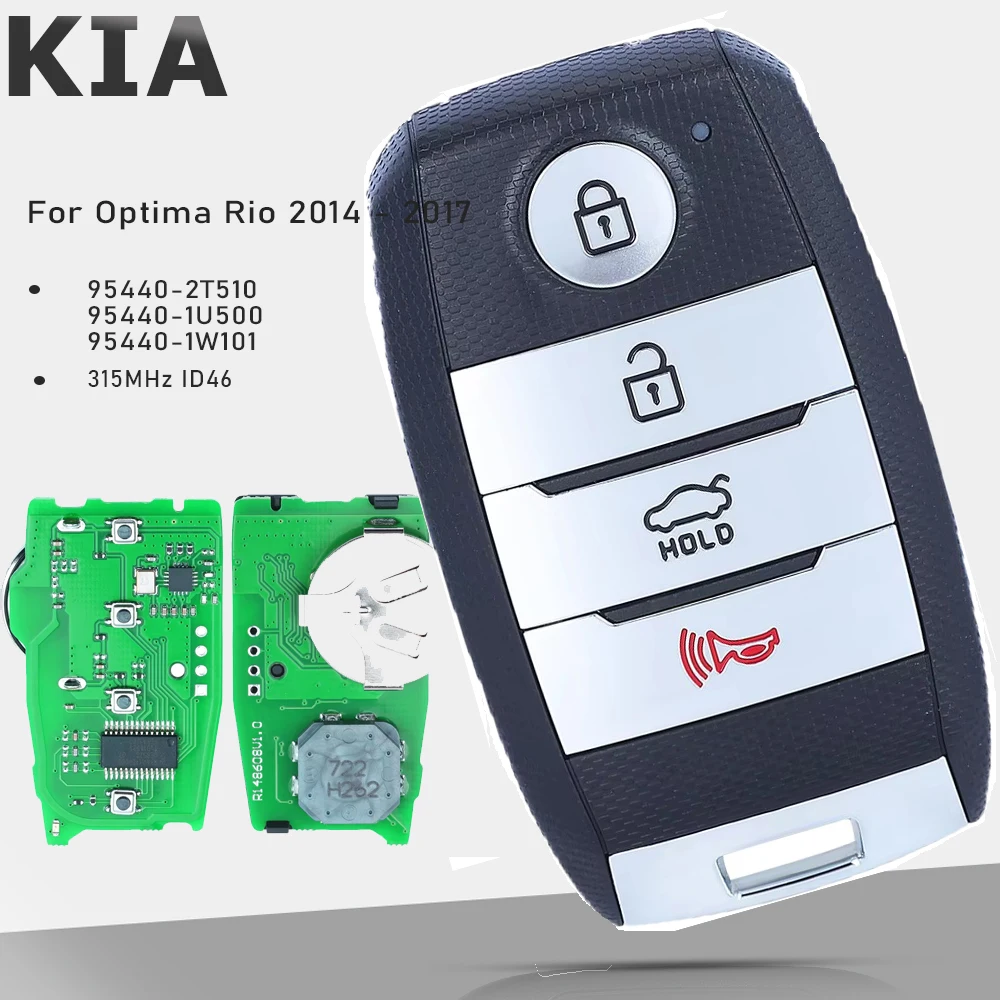 

KEYECU P/N: 95440-2T510/ 95440-1U500 /95440-1W101 Умный дистанционный ключ 4B 315 МГц ID46 для KIA Optima Rio 2014 2015 2016 2017