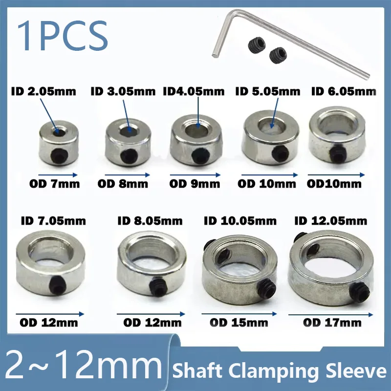 5Pcs 2/3/4/5/6/7/8/10/12mm Steel Nickel-plating Metal Shaft Clamping Sleeve for RC Plane Landing Gear Stopper Set Wheel Collar