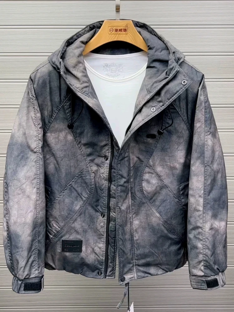 

Новая мужская хлопковая куртка с капюшоном, высококачественная, повседневная, стильная, осенне-зимняя, модная, приталенного кроя, с длинными рукавами, на молнии