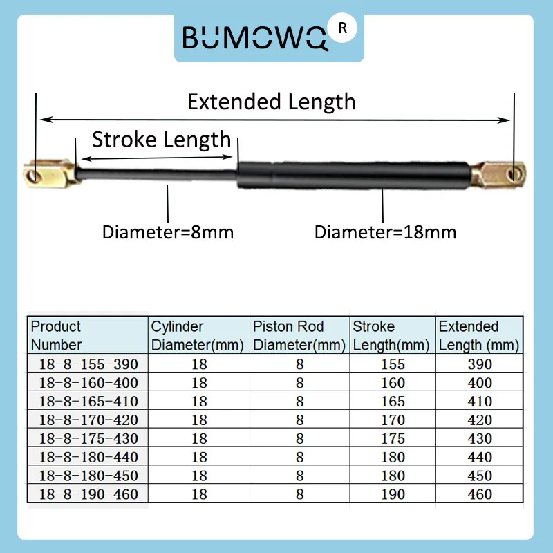 1PC 390mm-460mm 50kg/500N Machine Gas Strut Bars Furniture Strut Bar Universal Gas Shock Absorber Hydraulic Lift Kitchen Cabinet