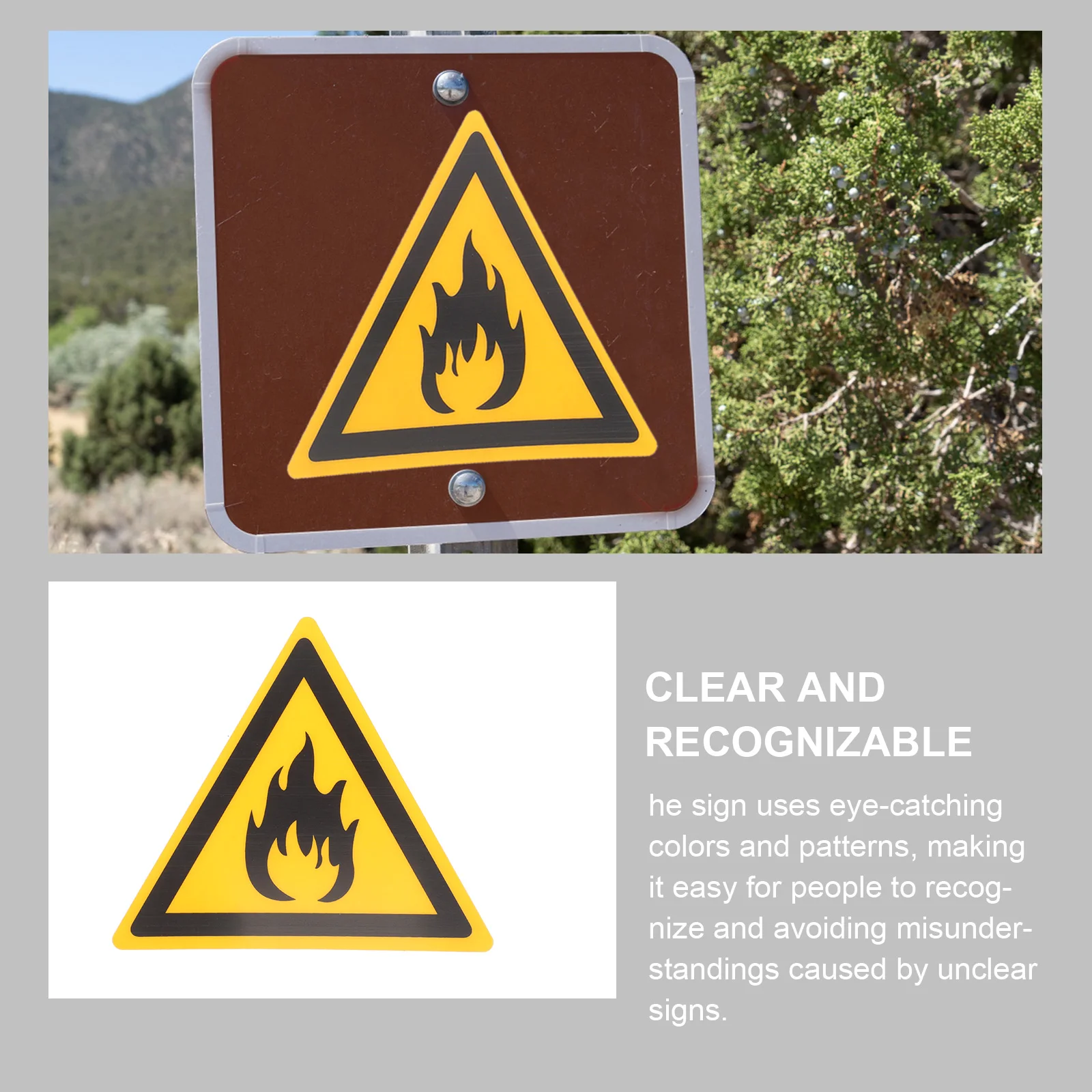 

Fire Resistant Warning Label Safety Sign Fire Prevention Sign Factory School Public Places Pet Self