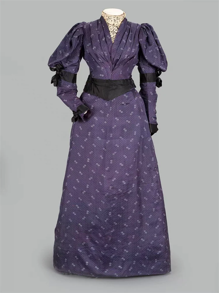 19th Historical Purple Wedding Dresses Gilded Age victorian  Ball Gown Bustle Dress Halloween Women Walking Dresses - view 3