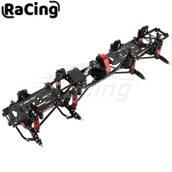 Metal Alloy Upgraded 8x8 RC Car Chassis Frame with 2 Front Steering Axles Gearbox DIY for Axial SCX10 1/10 RC Crawler Car Parts