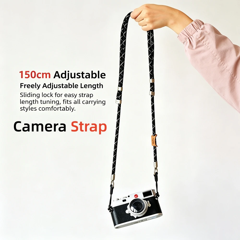 150cm Adjustable Camera Strap Neck Strap Shoulder Sling for Canon R8 Nikon Z fc Fuji Leica Q3 Sony A7C II Mirrorless Accessories