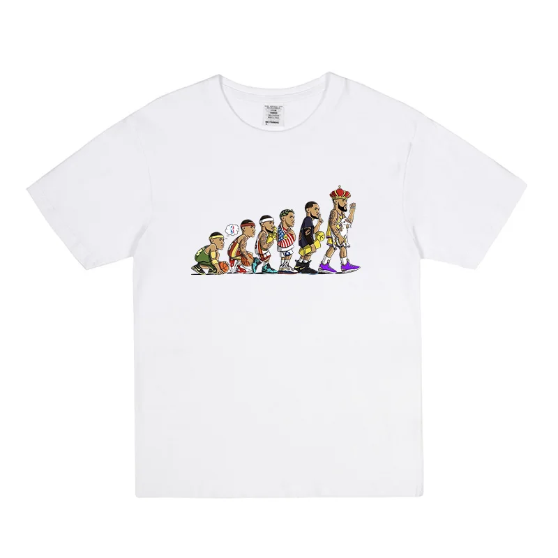 

American Fashion Basketball Star Print Unisex 100% Cotton Top Short Sleeve T-shirt