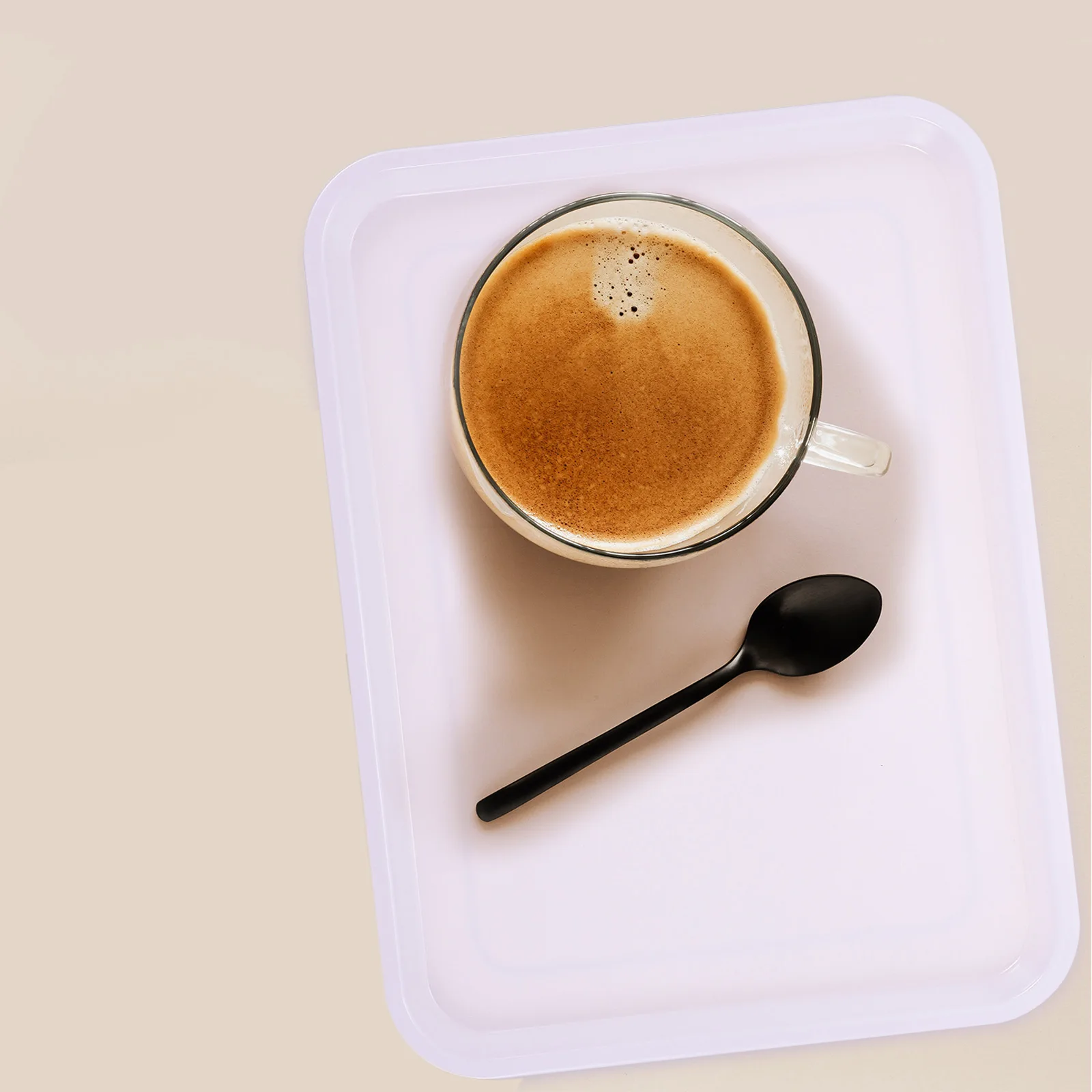 

White Plastic Serving Tray Crafts Organizer Storage Tray For Activity Kindergarten Food Drink Cake Decorative Plate