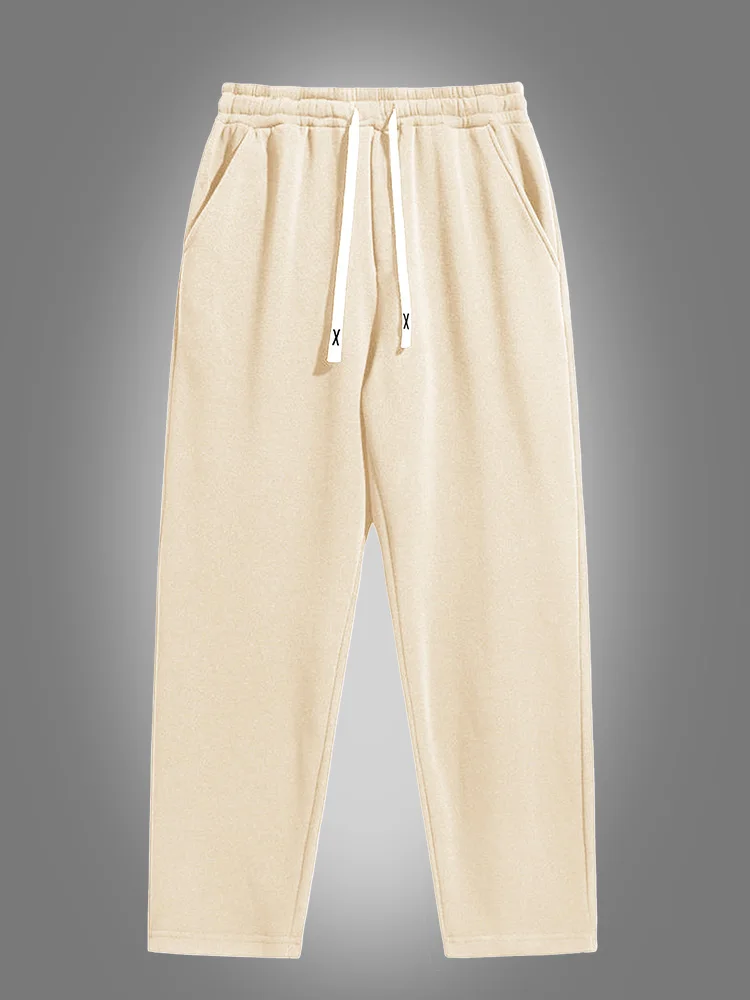 メンズ無地ストレートレッグジョギングパンツ、ランニング、ジム、アウトドアなどのカジュアルスポーツに最適