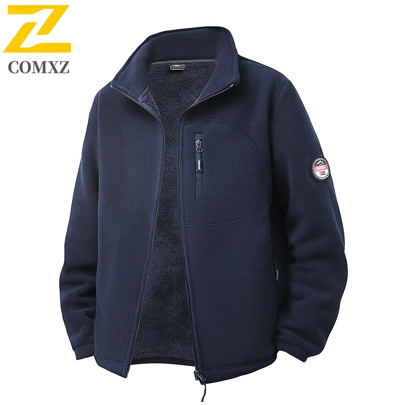 2025 新 Veluokldly 暖かいジャケットメンズ秋冬アウトドアファッションソフトフリース防風ジャケットハイキング狩猟スキーぬいぐるみコート