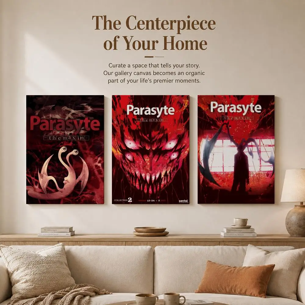 Anime P-Parasite The Maxim Framed Wall Painting Wood Canvas Poster For Living Room Bedroom Hallway Office Home Decor Gift