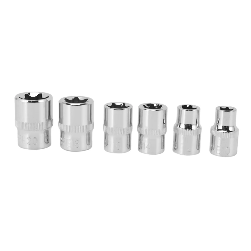 11pc fêmea e torx estrela soquete conjunto trilho e4-e20 estrela externo conjunto de soquete de torque