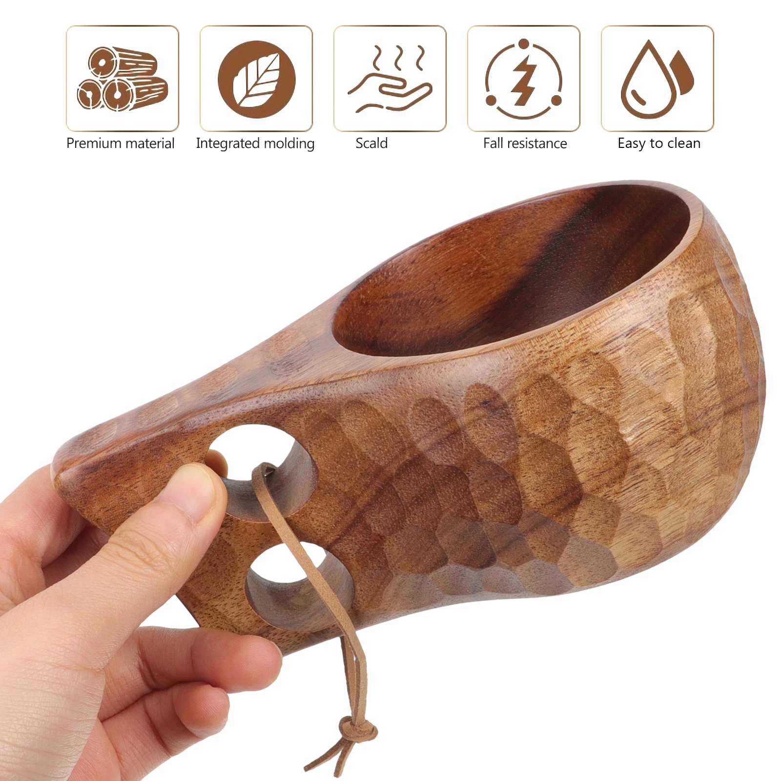 

Wooden Latte Cup Milk Holder Delicate Design Easy to for Coffee Milk Sauces and More Wooden Water Cup