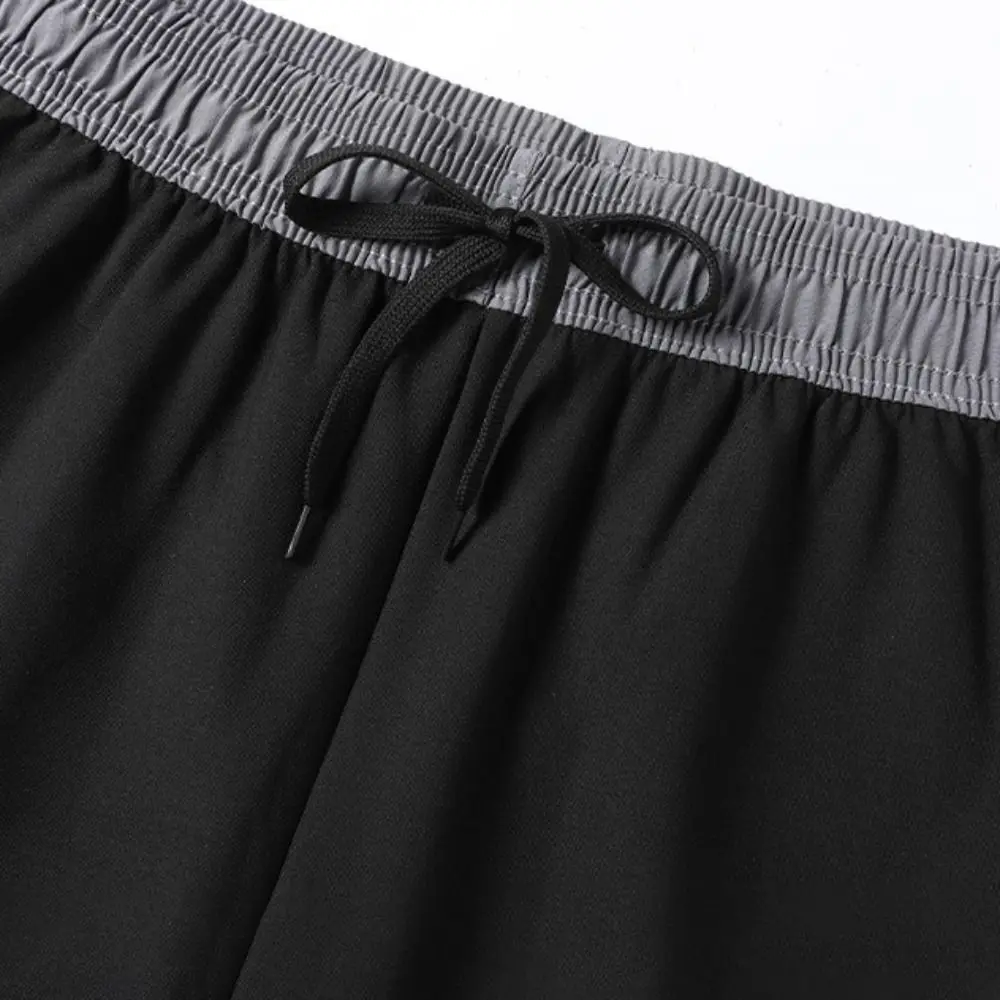 Double Layer Swimming Trunks Shorts Anti Glare Mid Waist Men Sports Training Shorts Surfing Pants Quick-drying