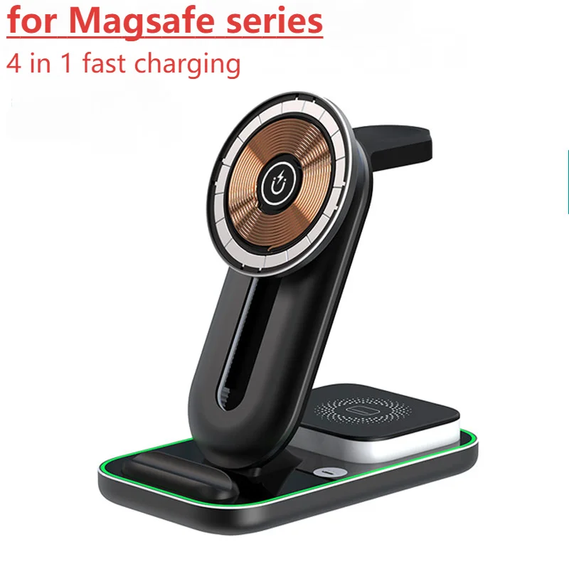 Magnetic Wireless Charger Stand For iPhone 13 14 Pro Max Apple Watch Macsafe Fast Charging Station for Samsung Huawei Xiaomi