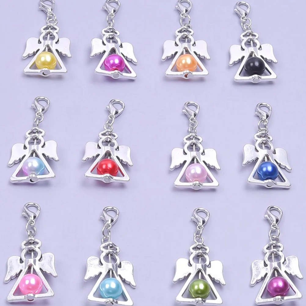 

12pcs Angel Shape Pendant Charm Lobster Clasp Jewelry Making Diy Crafts Decorative Charms Durable Lightweight Creative Design