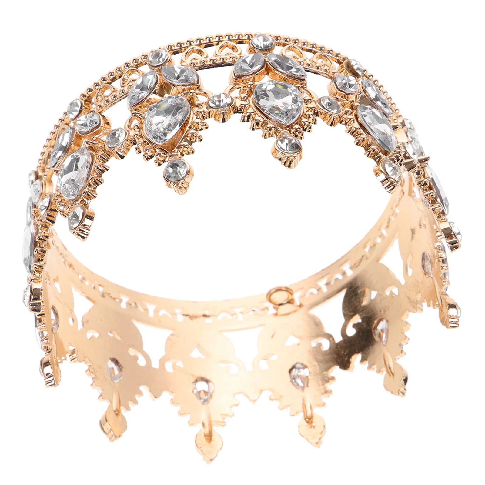 حجر الراين عقال للرأس على شكل تاج الباروك نمط تاج الزفاف لحفلات الزفاف حفلة موسيقية عيد ميلاد المرأة تاج إكسسوارات الشعر #6