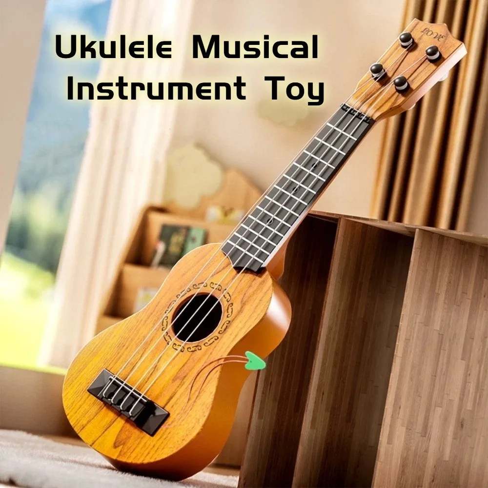 4-saitige Ukulele-Musikinstrument-Spielzeug, verstellbarer Knopf, pädagogische Simulation, Ukulele-Spielzeug, langlebiges klassisches Musikspielzeug für Kinder