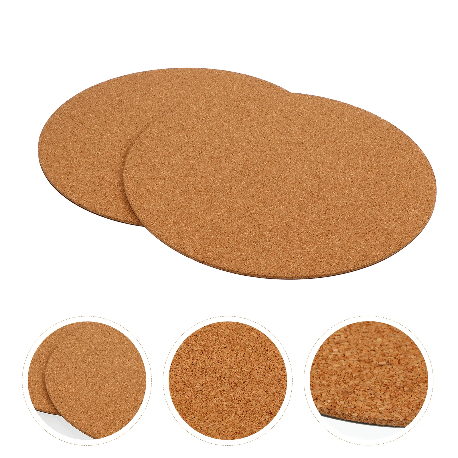 

2 Pcs Cork Planter Mat Coasters Wedding Bark Plate Plants Flower Pot Mats Flowerpot Tray