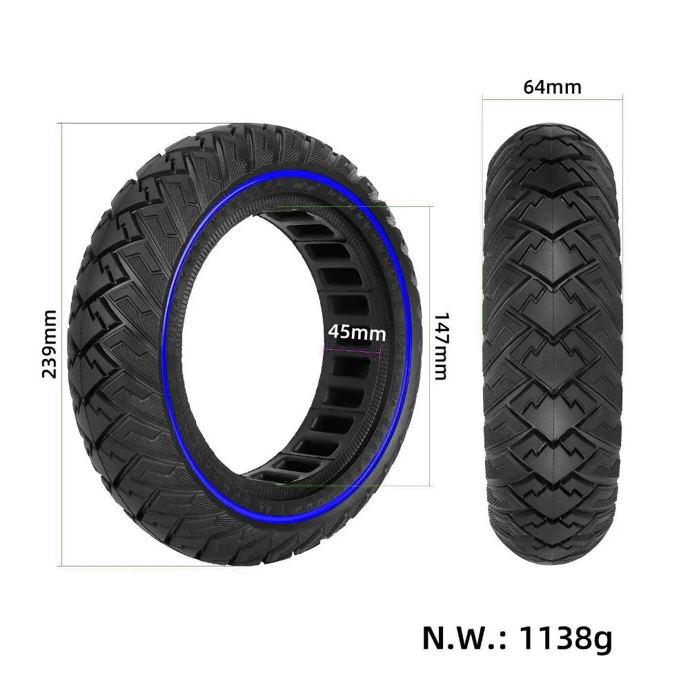 Ulip250*64 Off-road Solid Tire with Blue Stripe Wing Pattern for Xiaomi 4Ultra Electric Scooter Anti-explosion Tire Accessories