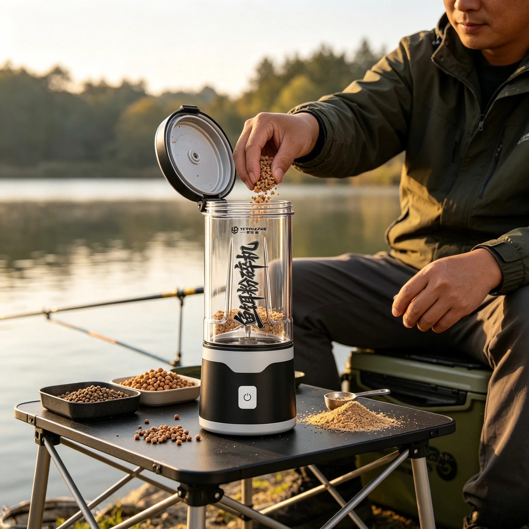 Electric Bait Crusher, Multifunctional Fishing Bait Mixer,Shrimp&Corn Particle Grinder for Making Homemade Fishing Bait Outdoors